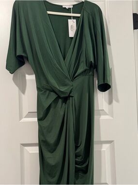 Baltic Born Forest Green Knot-Front Maxi Dress